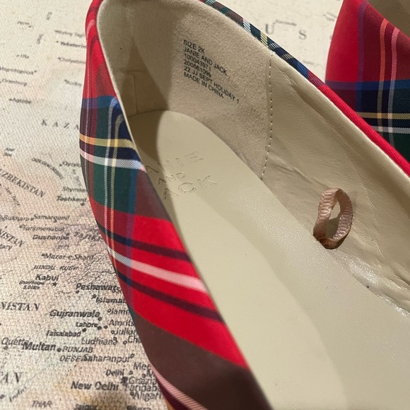 Janie & Jack Plaid Bow Flat Big Girls Size 2 NWOT - Picture 2 of 10